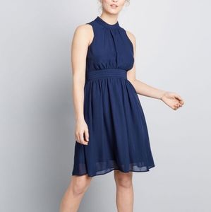 Modcloth Fervour Windy City Blue A Line Dress M